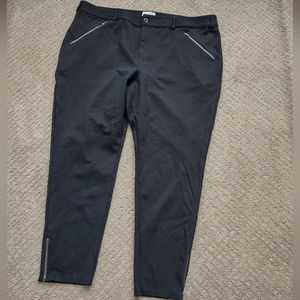 Ryllace Women Zip Ponte Knit Ankle Pants